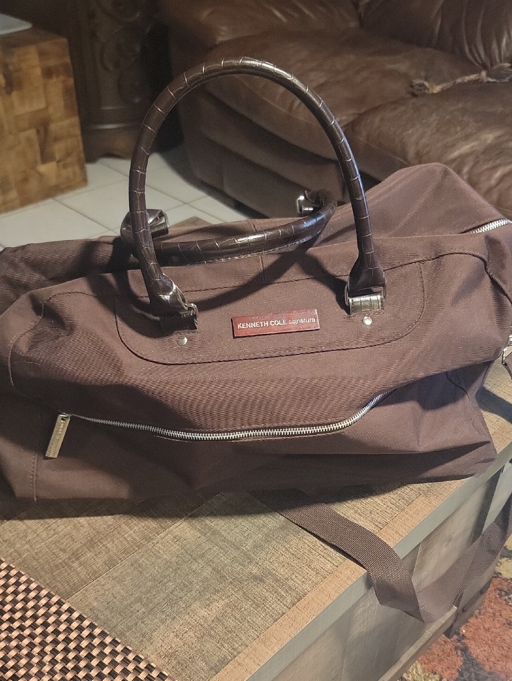 Kenneth Cole Signature Brown Travel Duffel Bag